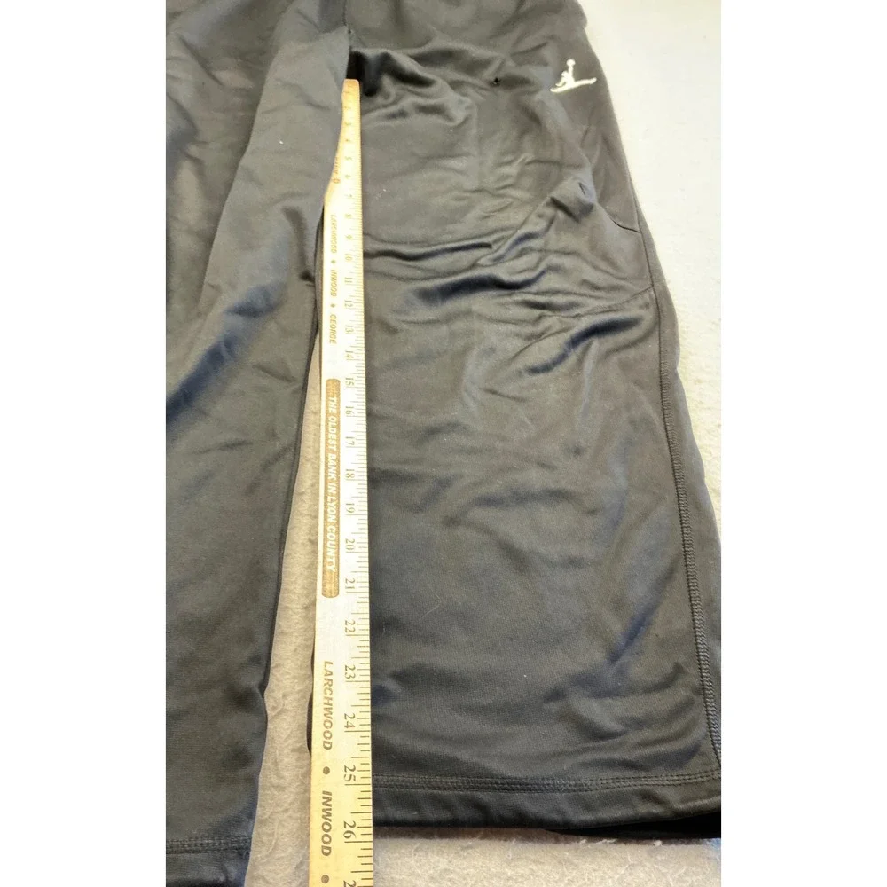 Jordan Black Athletic Sweatpants Jumpman Logo Wide Leg Drawstring Mens L